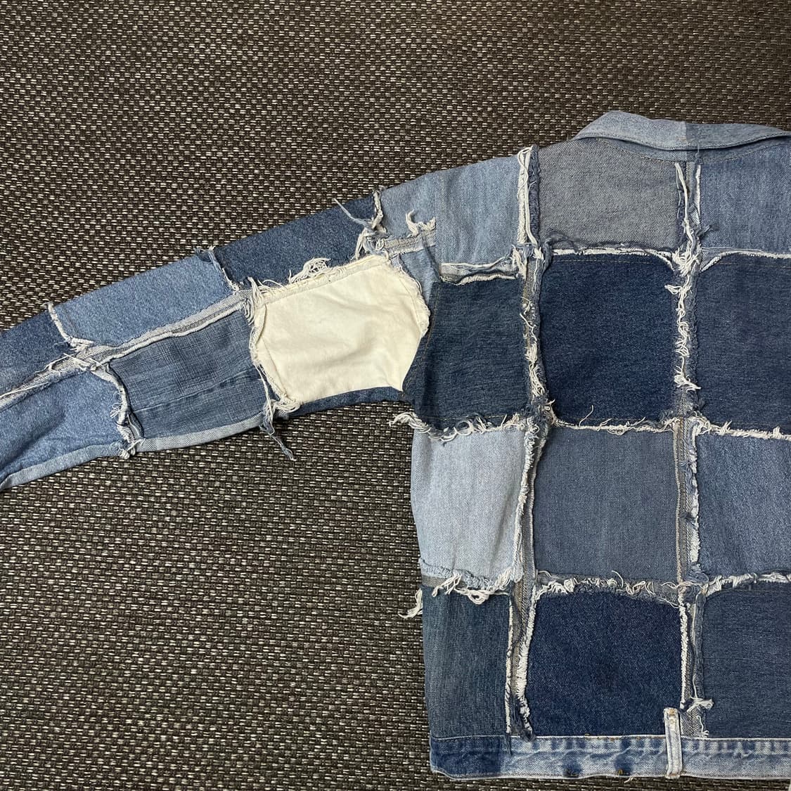 빈티지 데님 리워크 커스텀 카라 자켓 상품이미지5