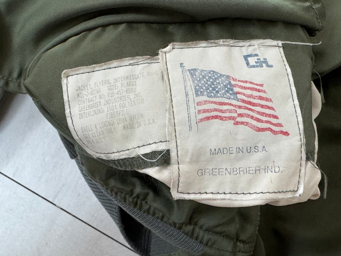 GREENBRIER MA-1 항공자켓 L, XL(팔소매 작은 얼룩) 상품이미지4
