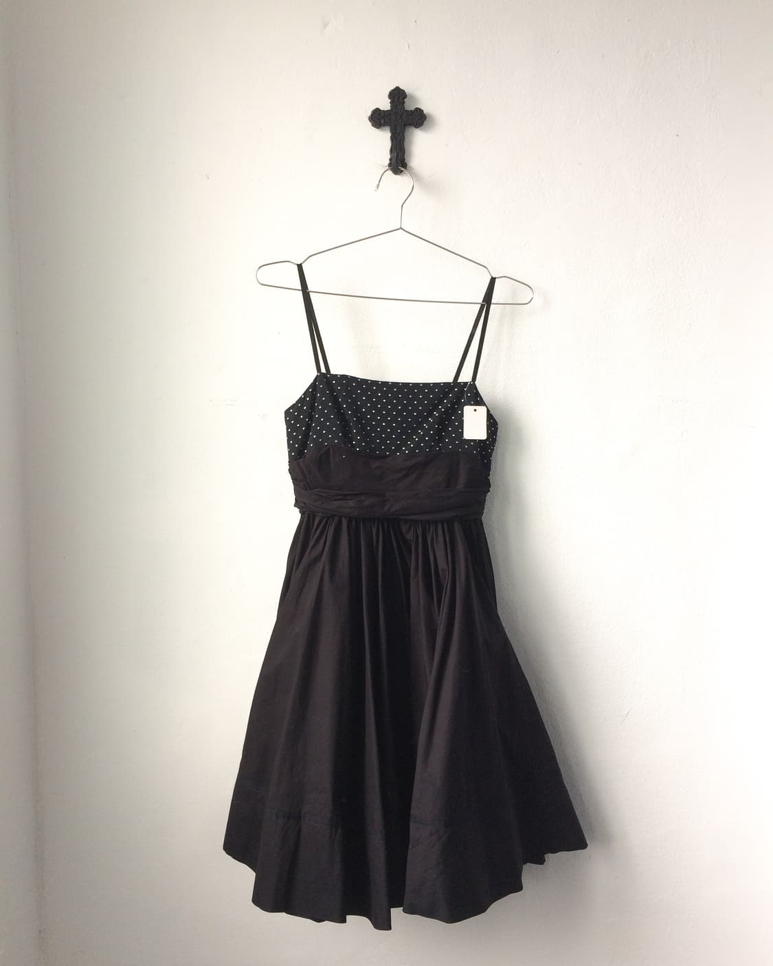Dot pattern shirring sleeveless dress 상품이미지2