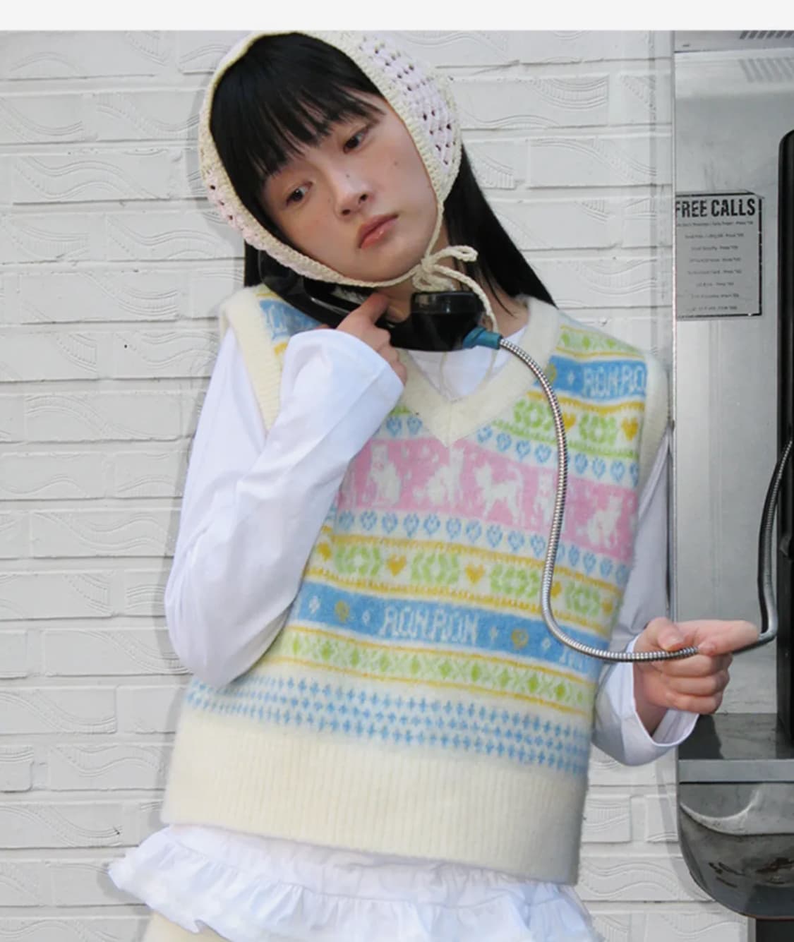 론론 KITTY RONRON FAIR ISLE KNIT VEST 아이보리 상품이미지1