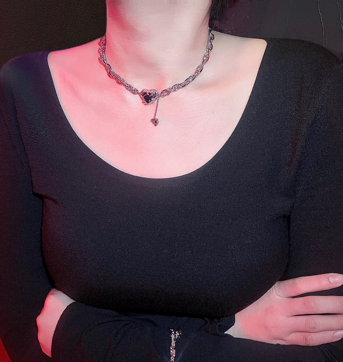 pcr053 Black heart necklace 상품이미지9