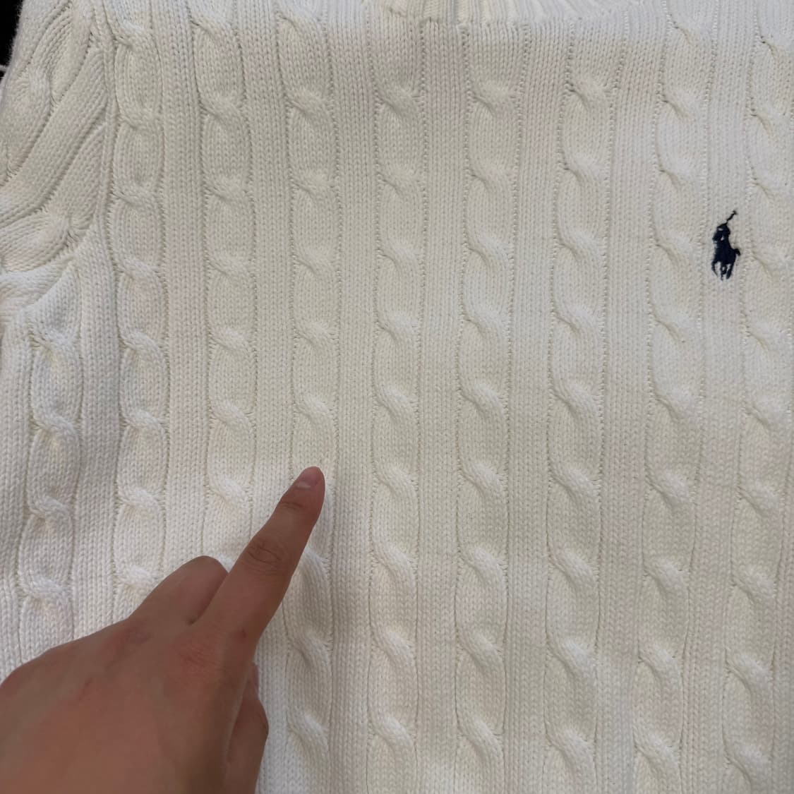 M 폴로랄프로렌 여성용 화이트 케이블 니트  상품이미지6