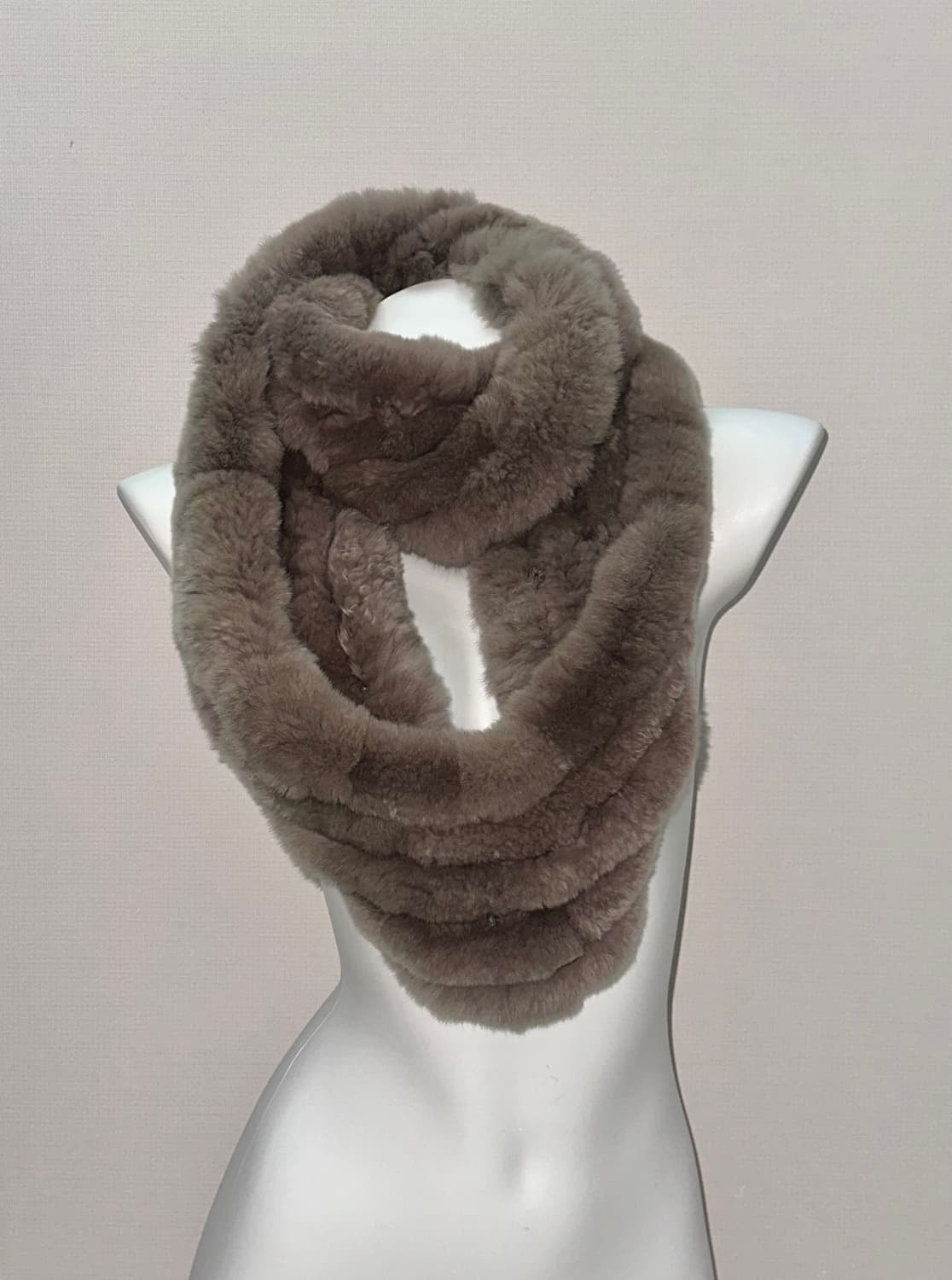 빈티지 모카베이지 토끼털 넥워머 상품이미지1