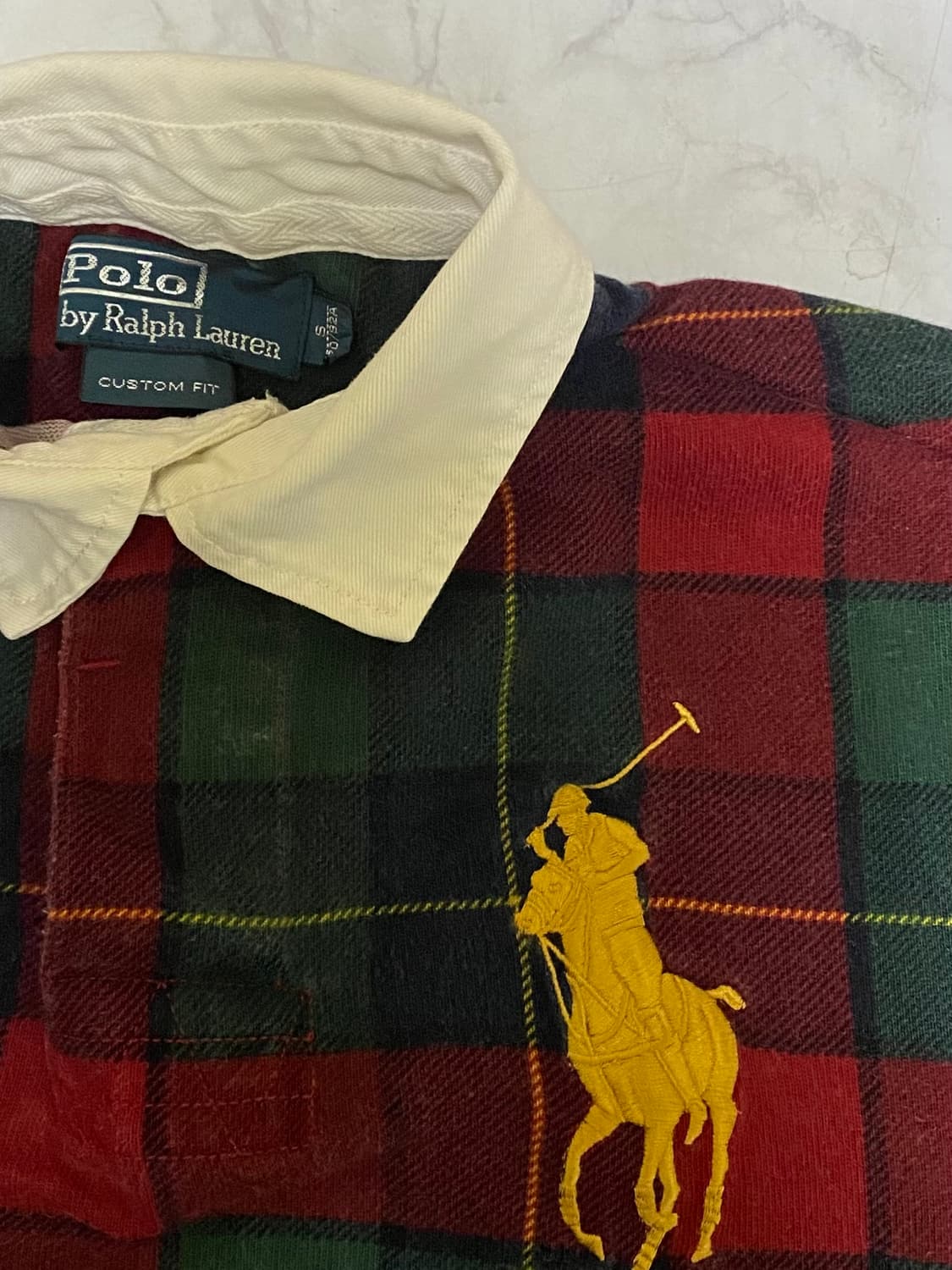 폴로 빅포니 체크 두툼 긴팔 카라티 95 사이즈 백화점판 정품 상품이미지5