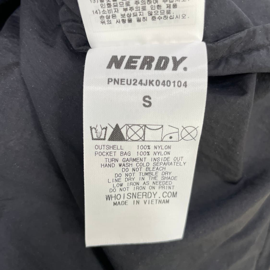 NERDY 블랙 반팔 후드 바람막이 S 상품이미지6