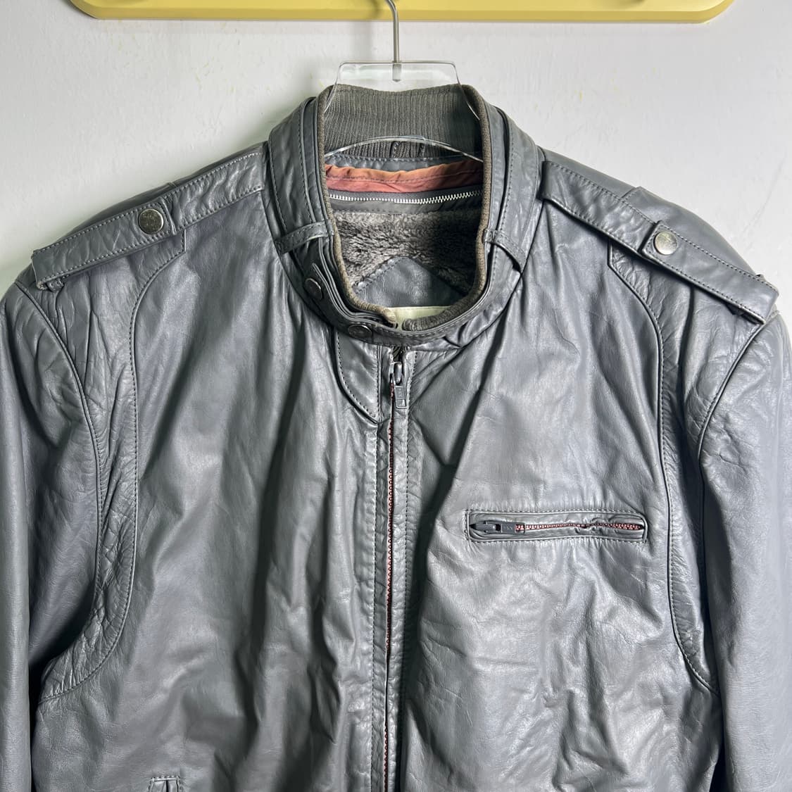 VTG 빈티지 그레이 레더 자켓 42 상품이미지4