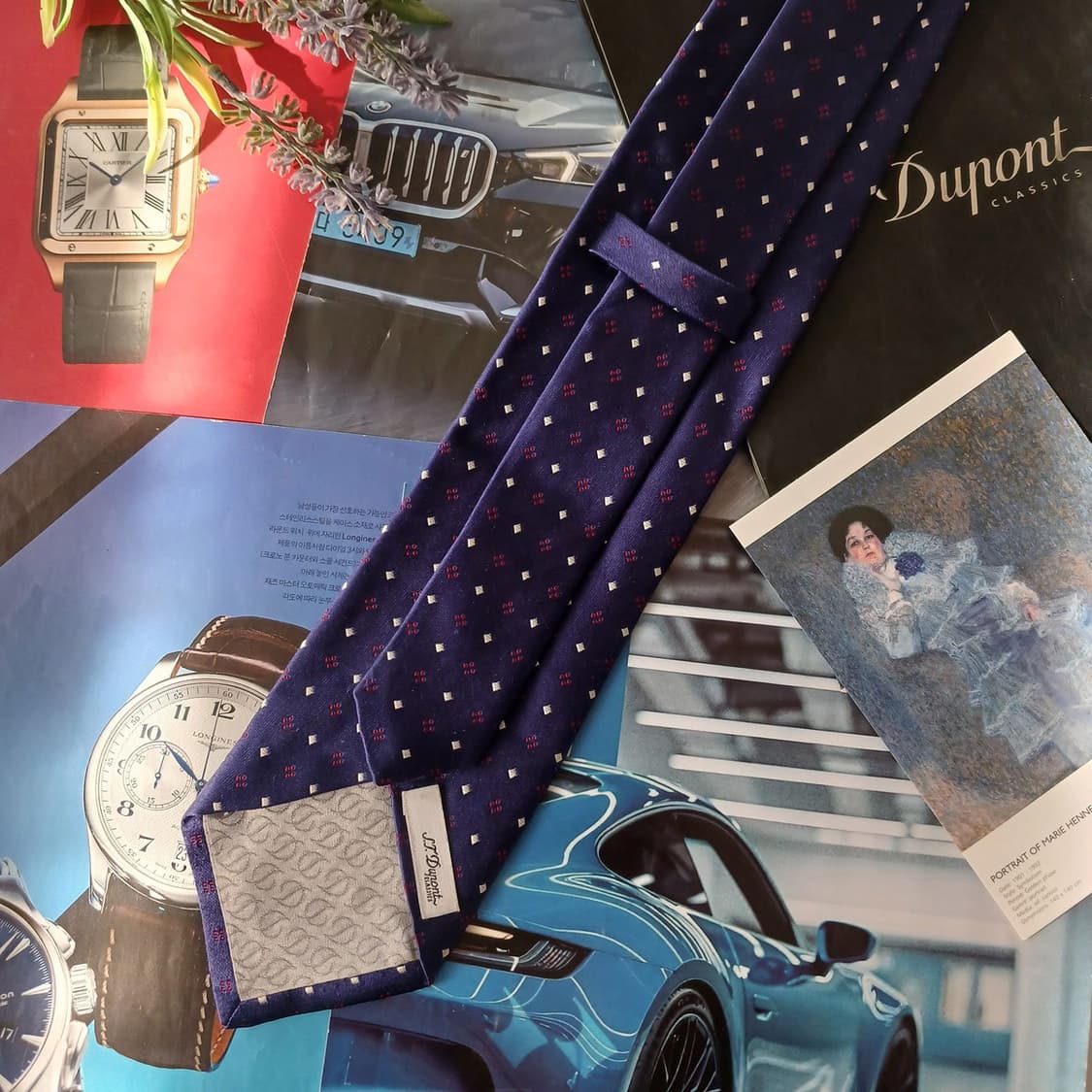 에스 티 듀퐁 실크 퍼플 패턴 넥타이 8.6cm A+등급 A19528
 상품이미지6