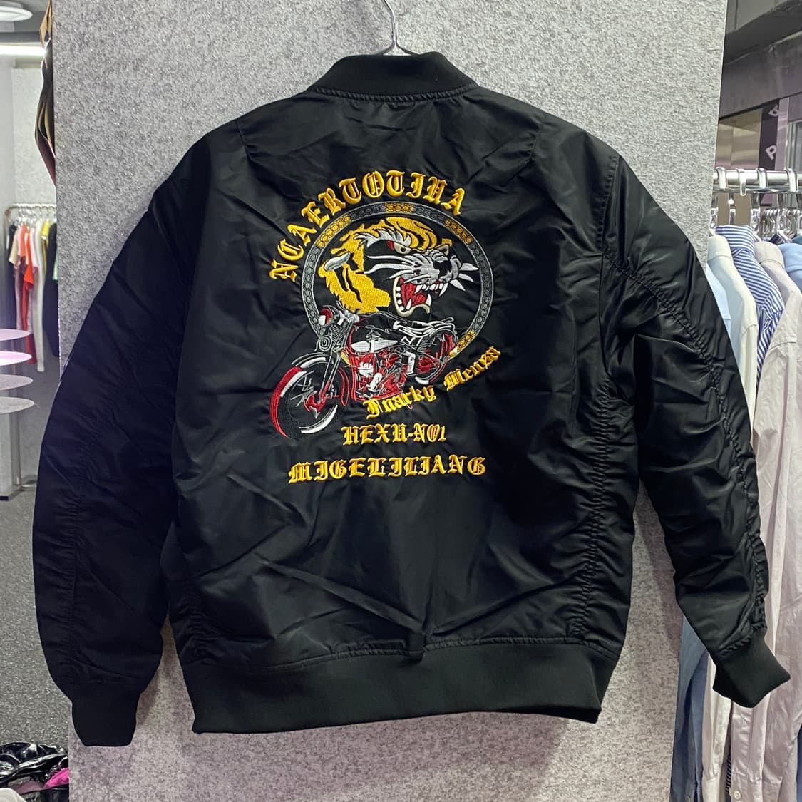 빈티지 패치 빅로고 블랙 항공 점퍼 B3225 상품이미지3