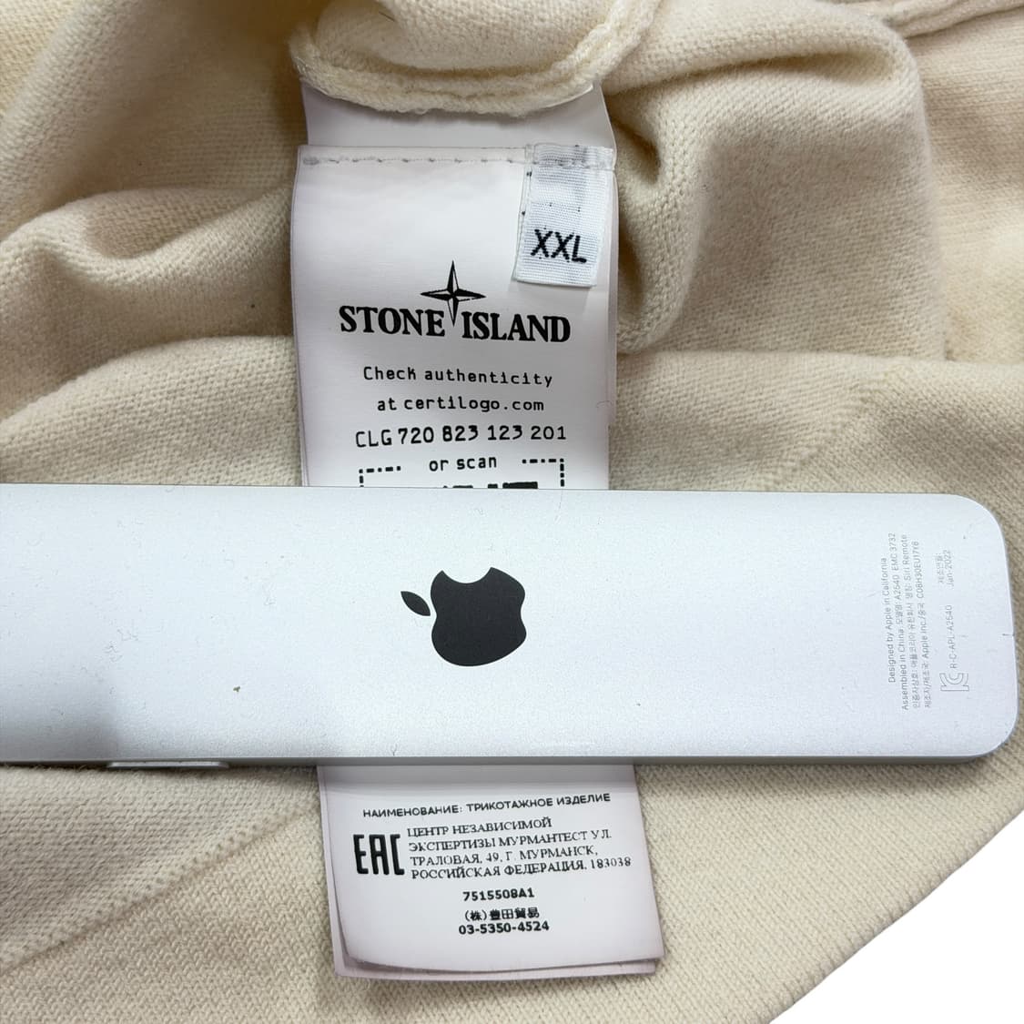 스톤아일랜드 와펜 패치 니트 맨투맨 아이보리 2XL 상품이미지5