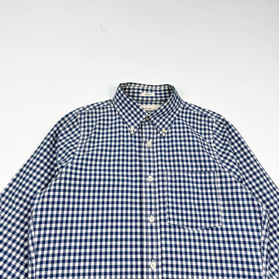 아베크롬비 뉴욕 피치 블루 체크셔츠 (S) 상품이미지1