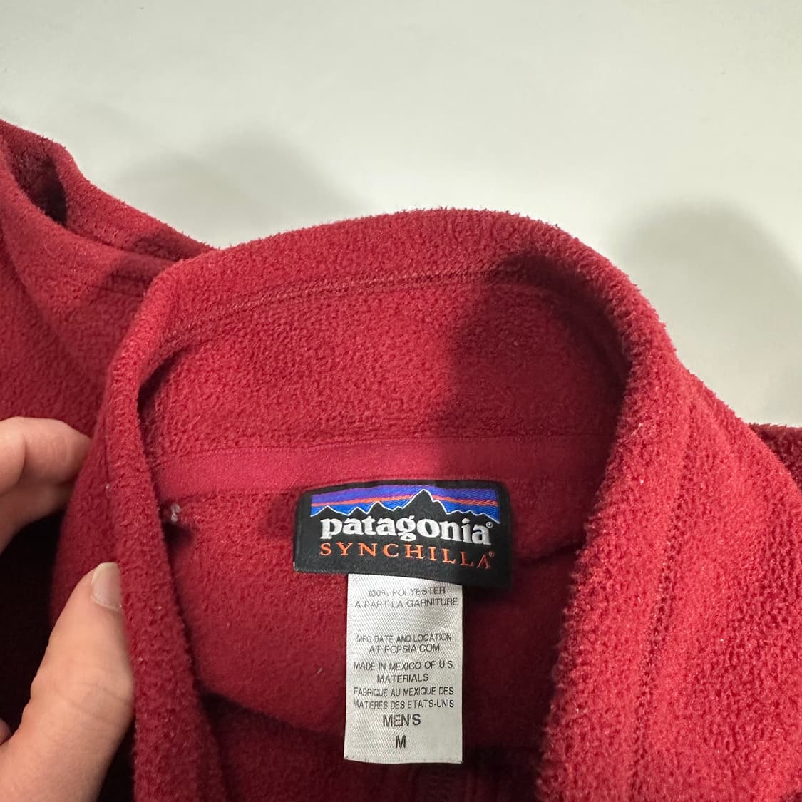 M 파타고니아 신칠라 버건디 후리스 조끼 상품이미지3