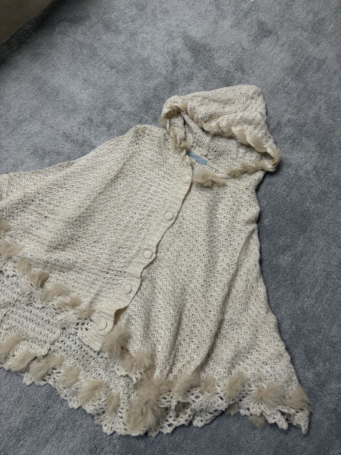 Vintage fairy-grunge Fur hood cape coat 상품이미지2