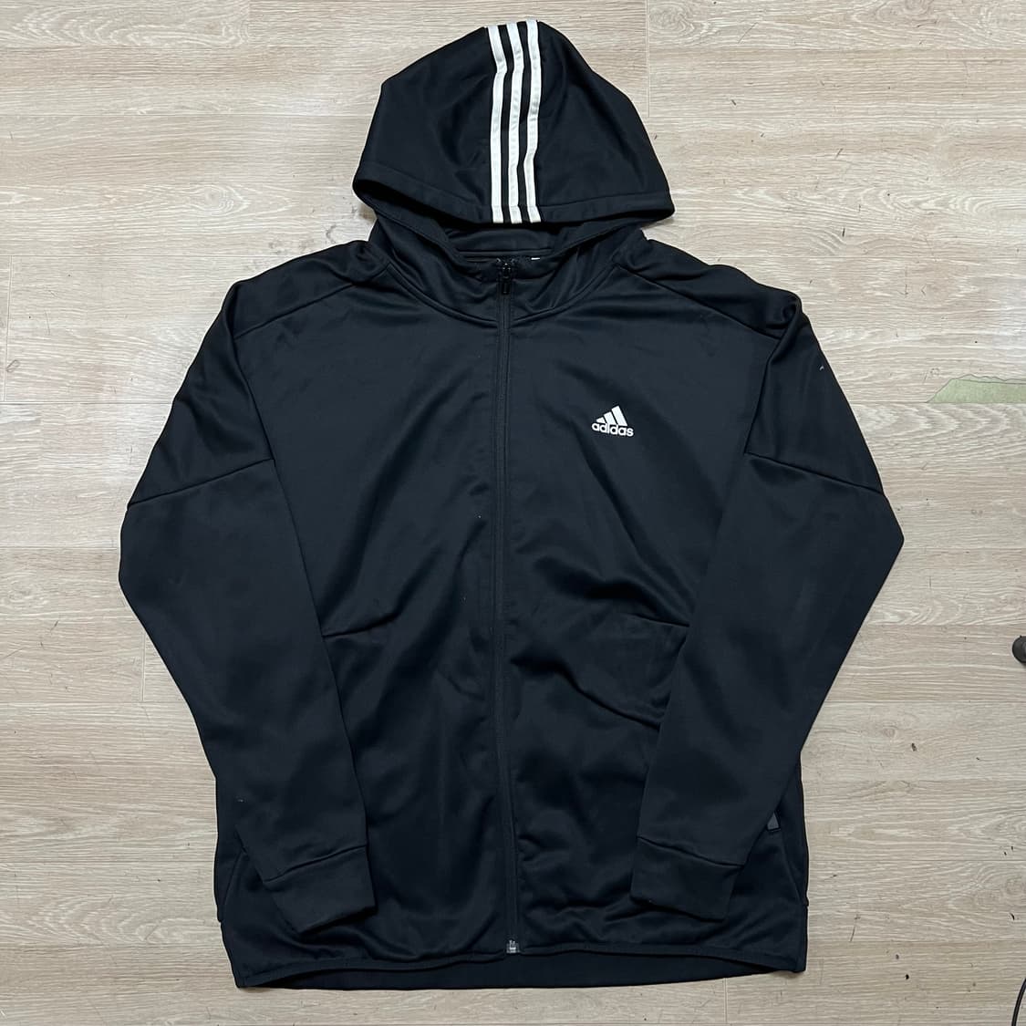 아디다스 빅사이즈 삼선 후드 기모 져지 트랙탑 [블랙] 3XL/115 상품이미지1