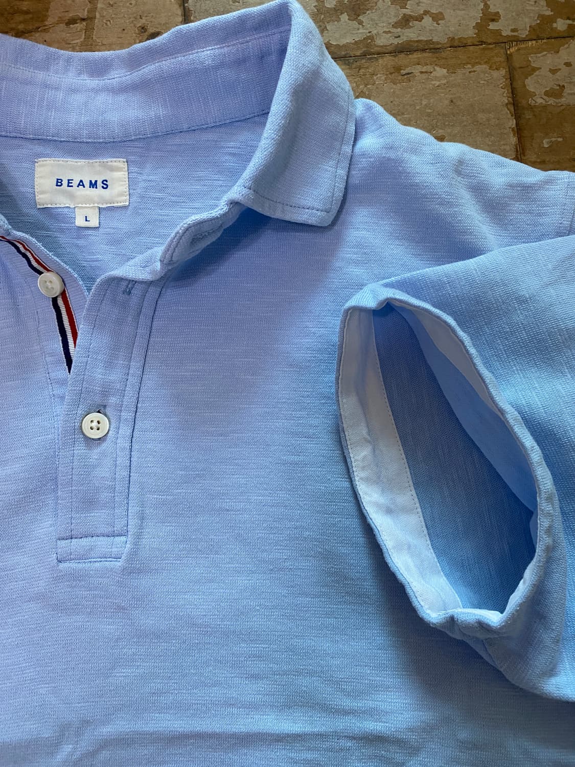 (미착용) 빔즈 L 사이즈 하늘색 폴로티 105 상품이미지3