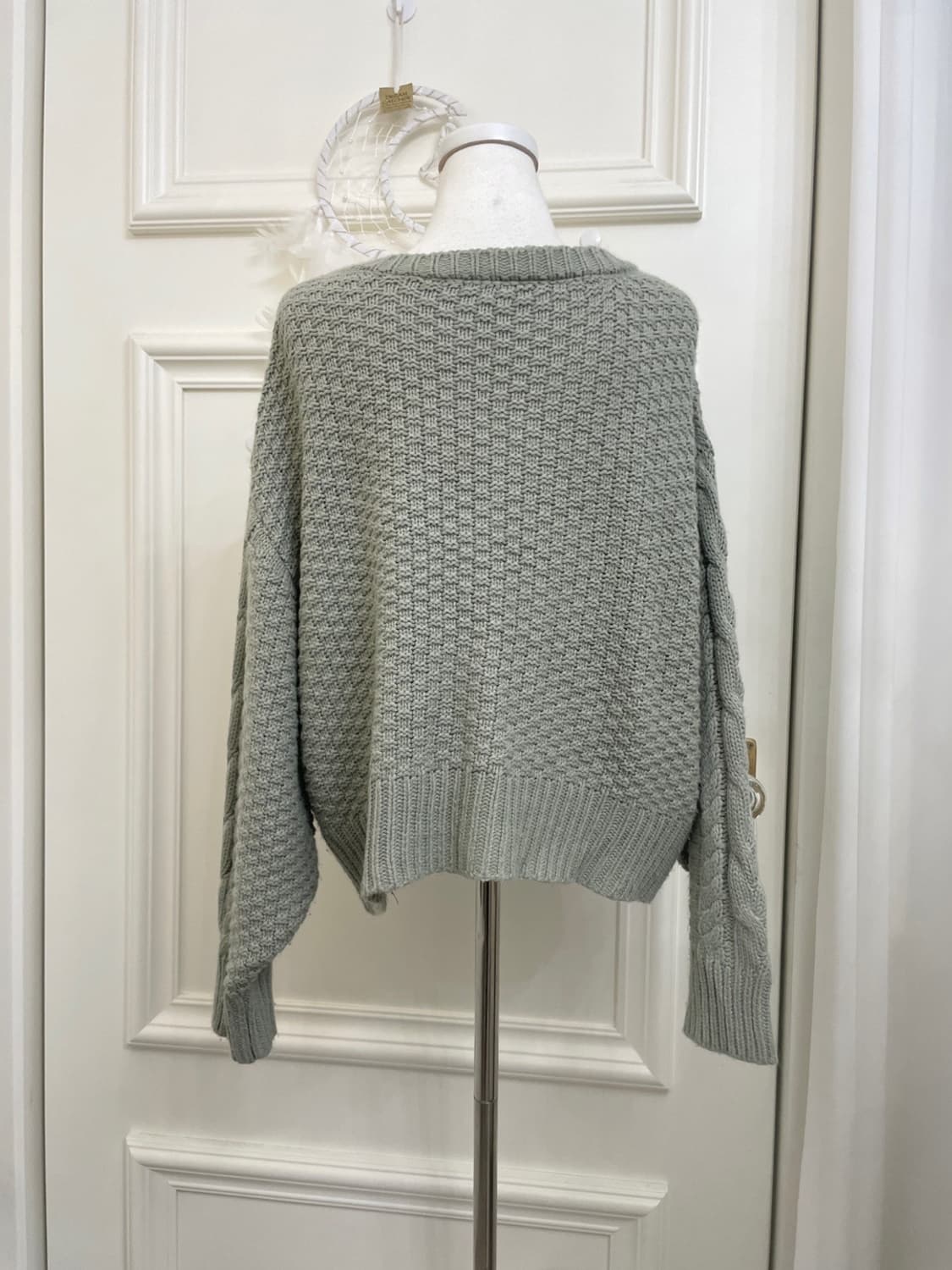 indi green twist loose cardigan(size-M) 상품이미지3