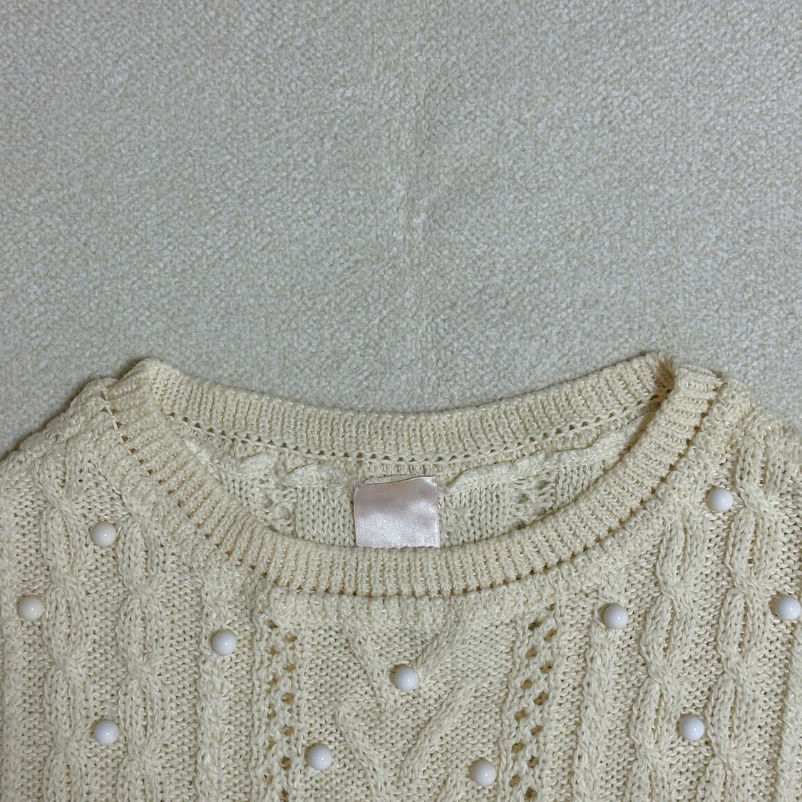 오즈세컨 진주 장식 케이브 캡소매 베스트 상품이미지5