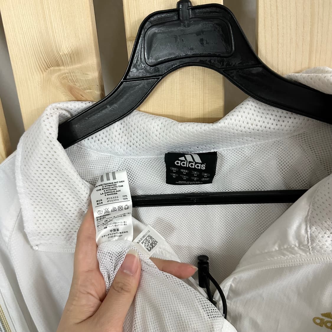 (L) 아디다스 사이드로고 화이트 바람막이 자켓 상품이미지4