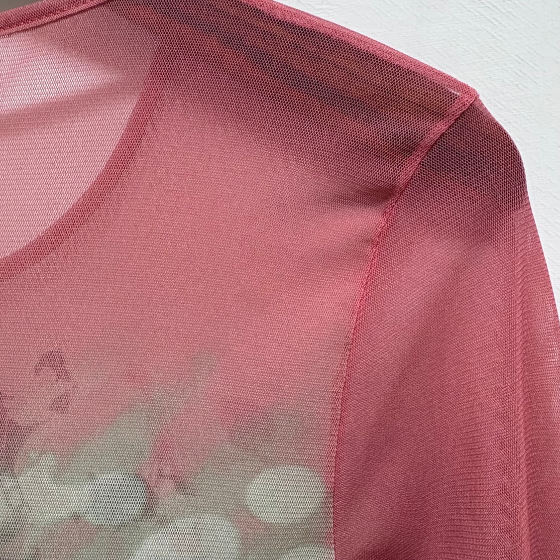 핑크 플라워 시스루 페어리 탑 롱 슬리브 JPN 상품이미지6