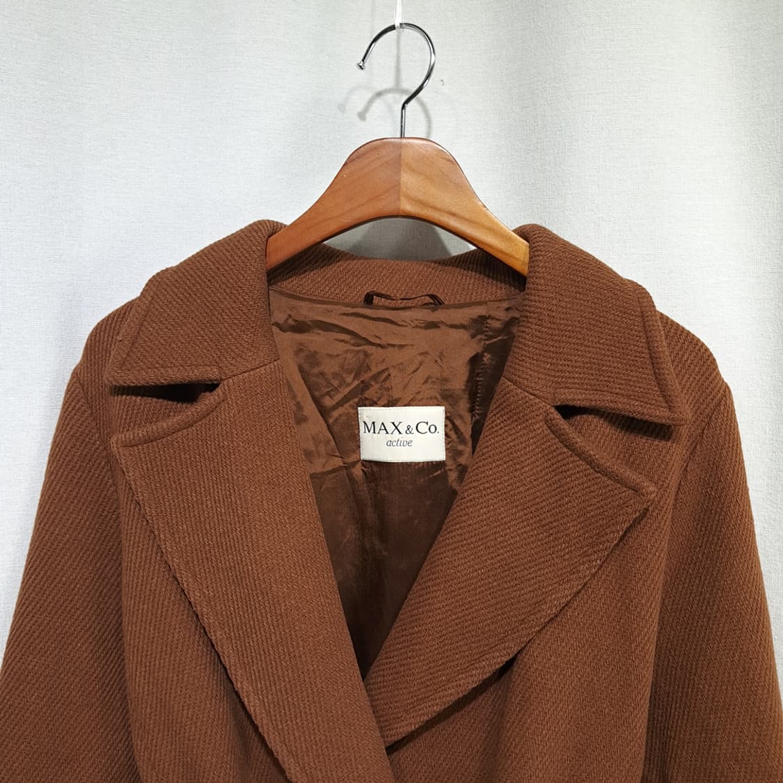CN982W L 막스앤코 브라운 울 벨티드 코트 상품이미지2