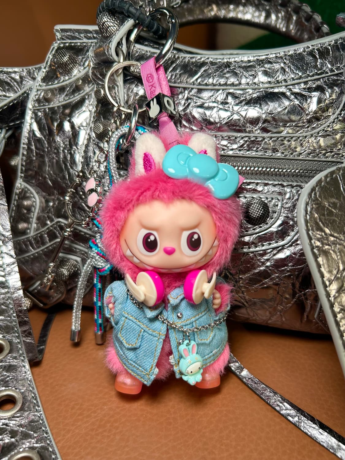 (3)🙊미니라부부+😻키티 조합 커스텀키링“Q” 상품이미지6