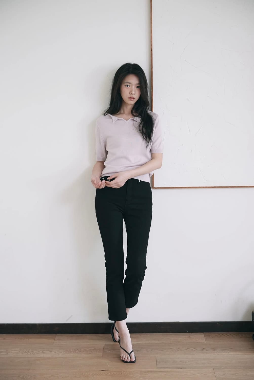 윤슬샵 cropped black denim 1사이즈 새상품 상품이미지1