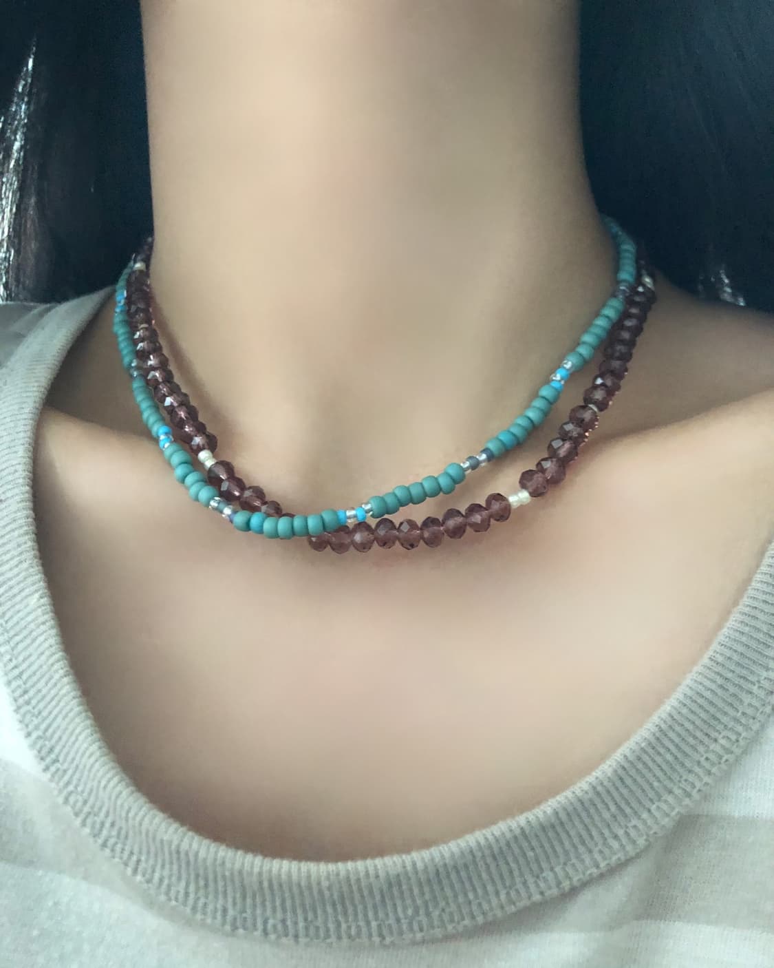 핸드메이드 비즈 초커 | unisex 포인트 비즈 목걸이 | 하이퀄 미유 상품이미지6