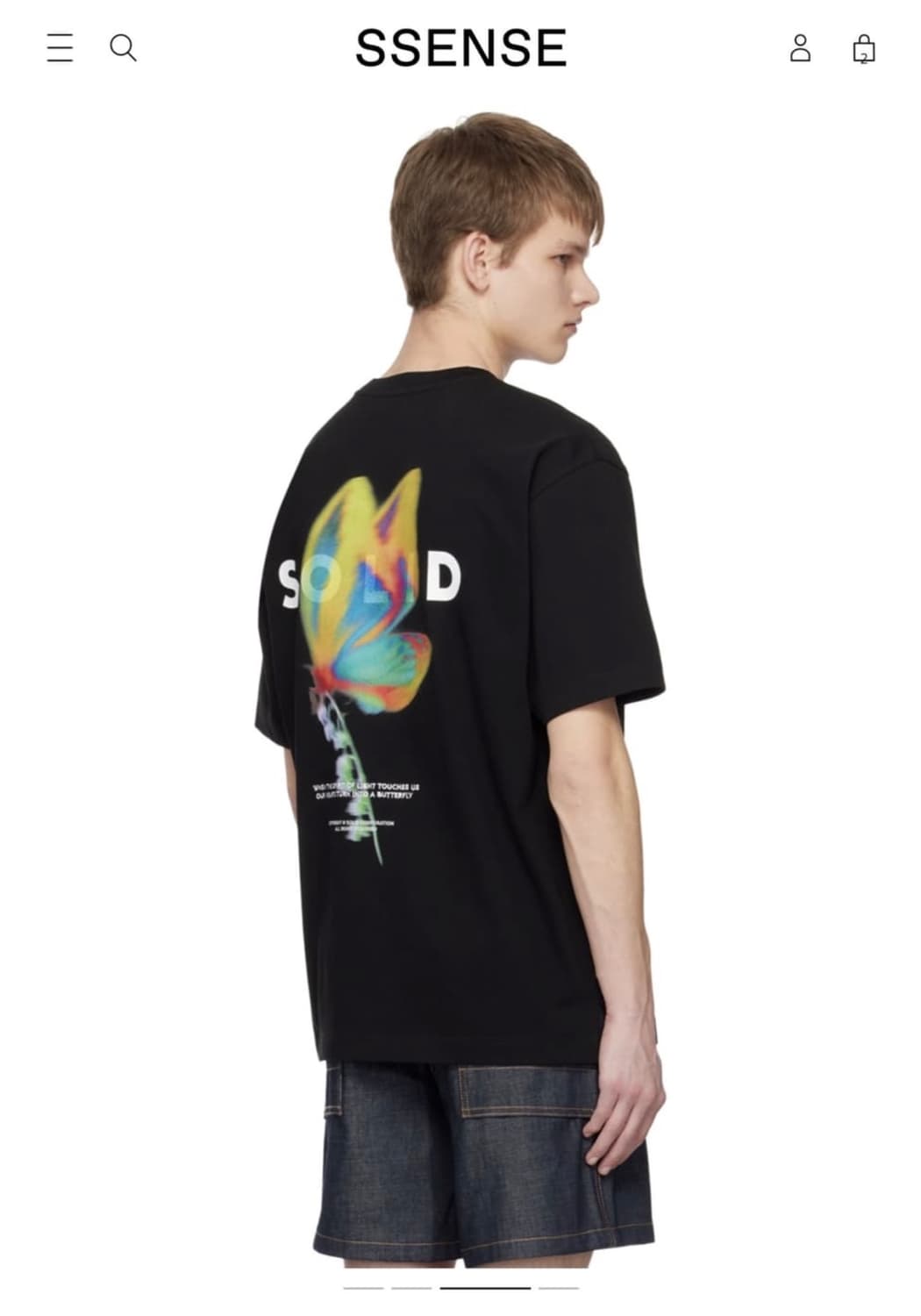 52/ 솔리드옴므 22SS 나비 프린팅 백로고 반팔 상품이미지2