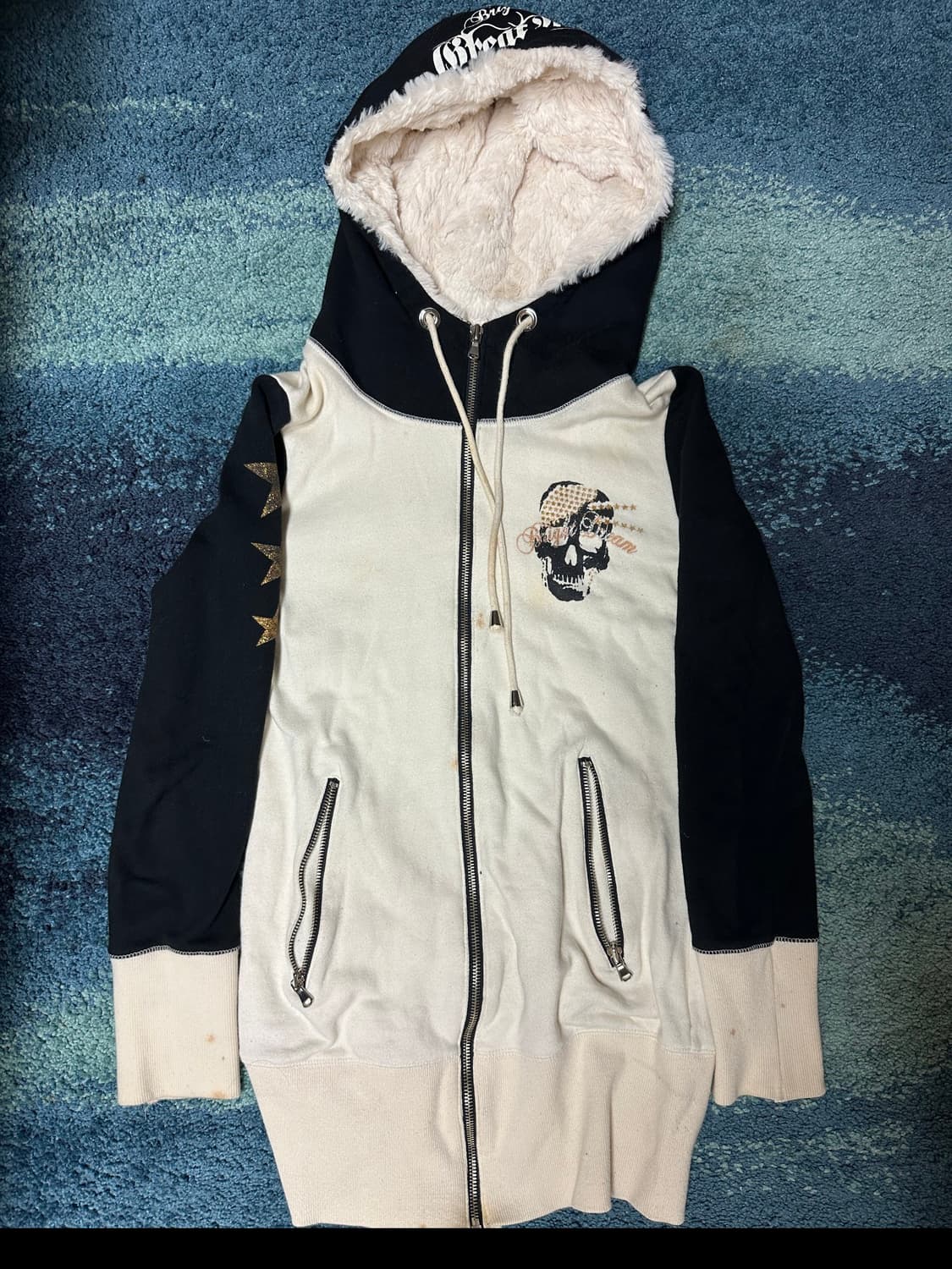 오염)y2k  JPN  vintage skullhoodie WA SANS 상품이미지1