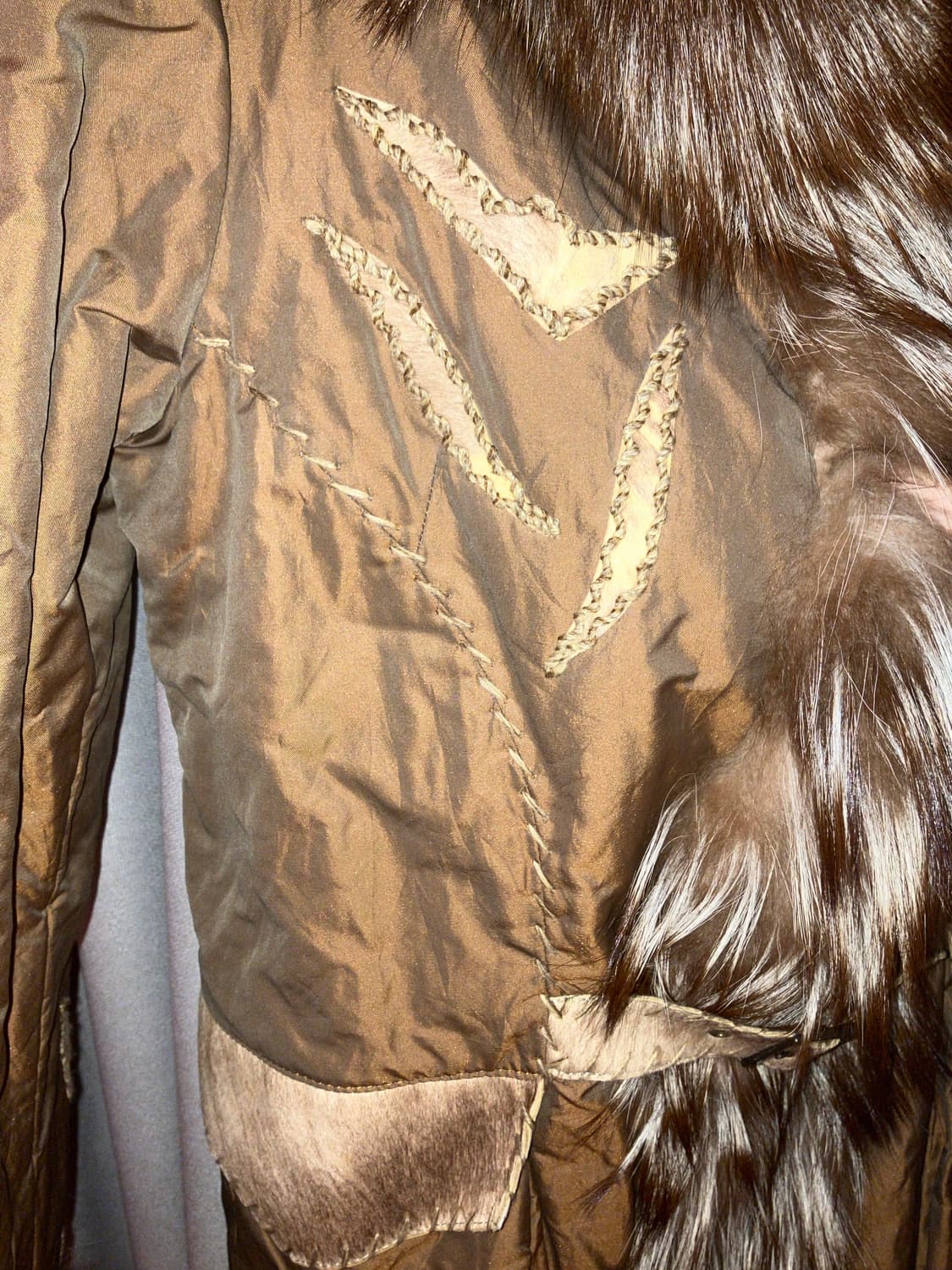 빈티지 y2k 보헤미안 히피깔 퍼코트(누빔o) 상품이미지3