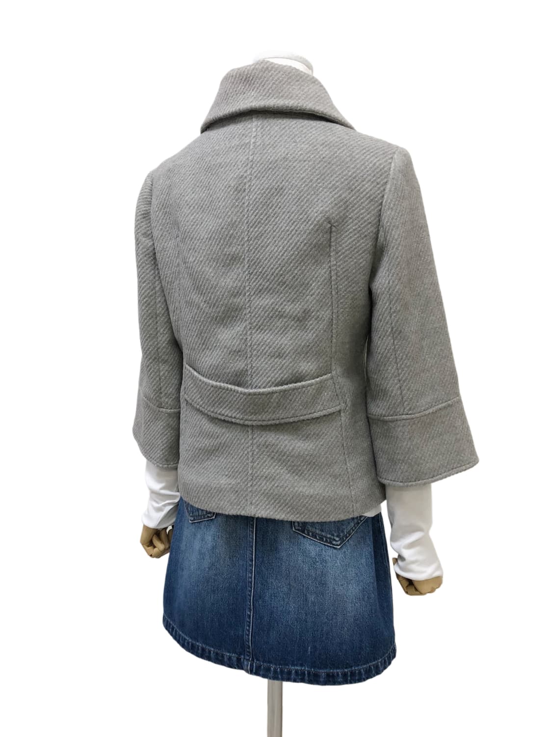 멜란지 그레이 히든 버튼 코트 상품이미지8