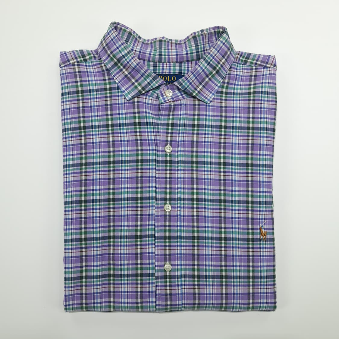 CN787 2XLT 폴로 랄프로렌 라벤더그린 타탄체크 긴팔 셔츠 남방 상품이미지9