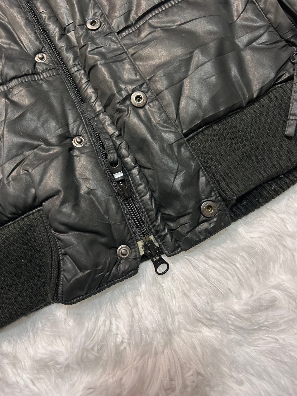 western suade patch hood fur padding 상품이미지4