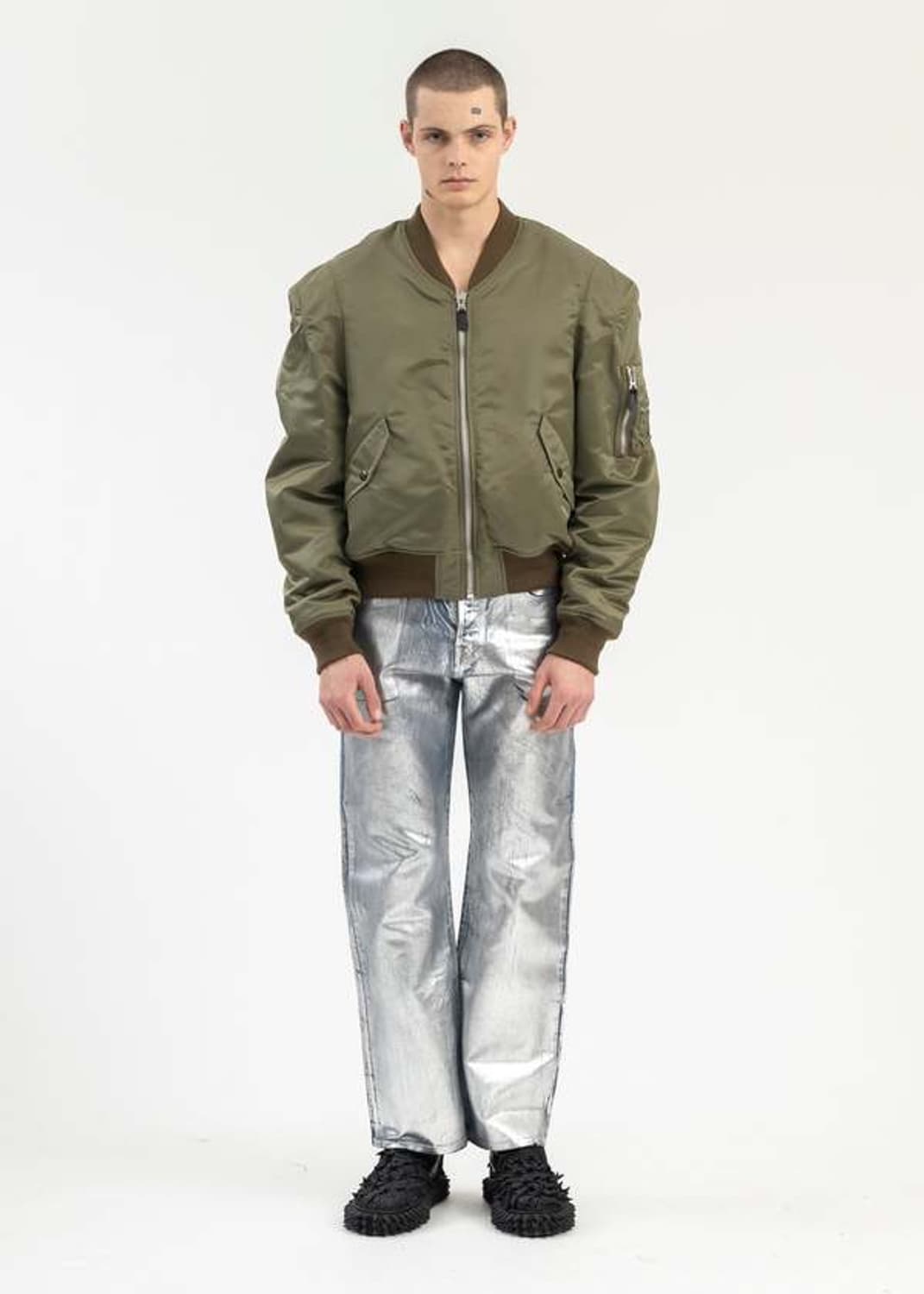 [M]더블렛 24SS 로봇 숄더 카키 봄버 MA-1 자켓 상품이미지2