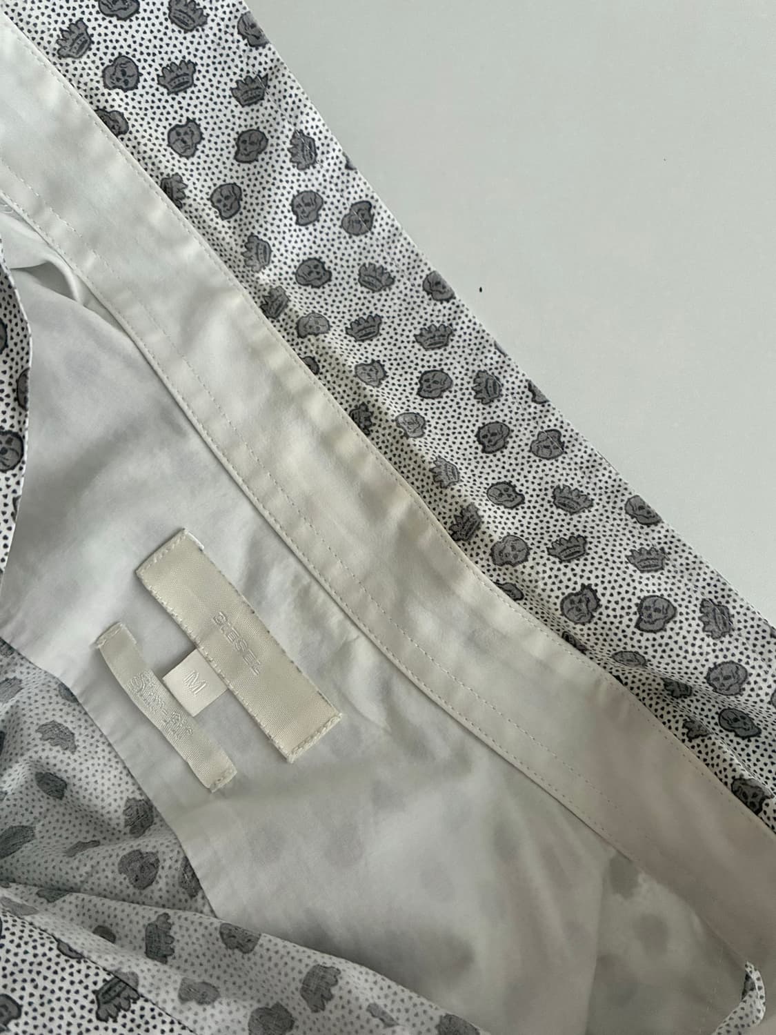 M) 디젤 슬림핏 스컬 패턴 셔츠 그레이 상품이미지3