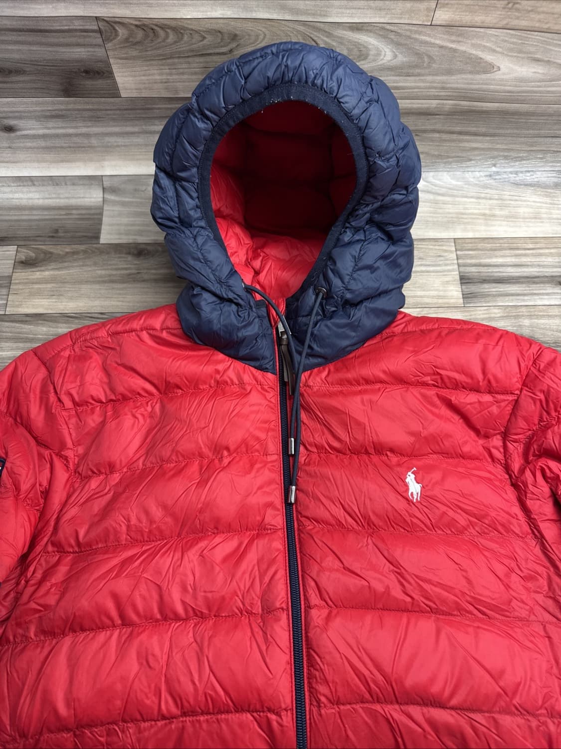 폴로 랄프 로렌 USA 플래그 후드 경량 패딩 레드 상품이미지2