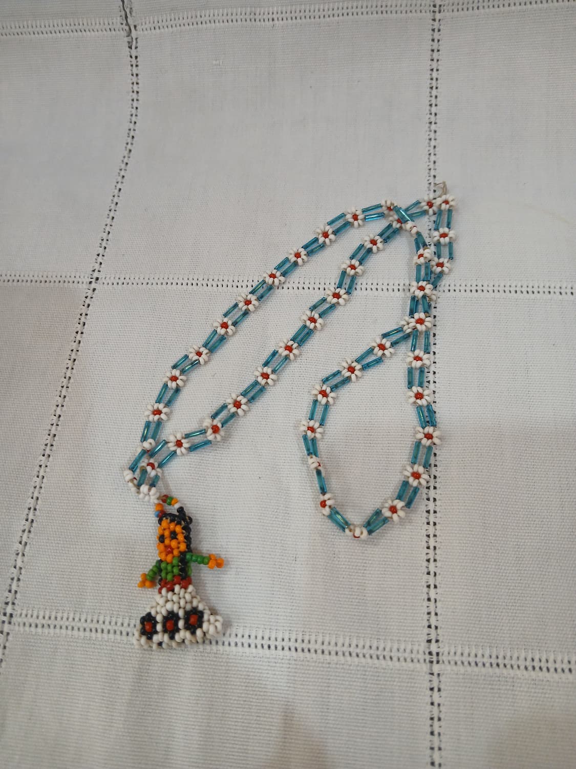 빈티지 미국 인디언 핸드메이드  비즈 목걸이 상품이미지1