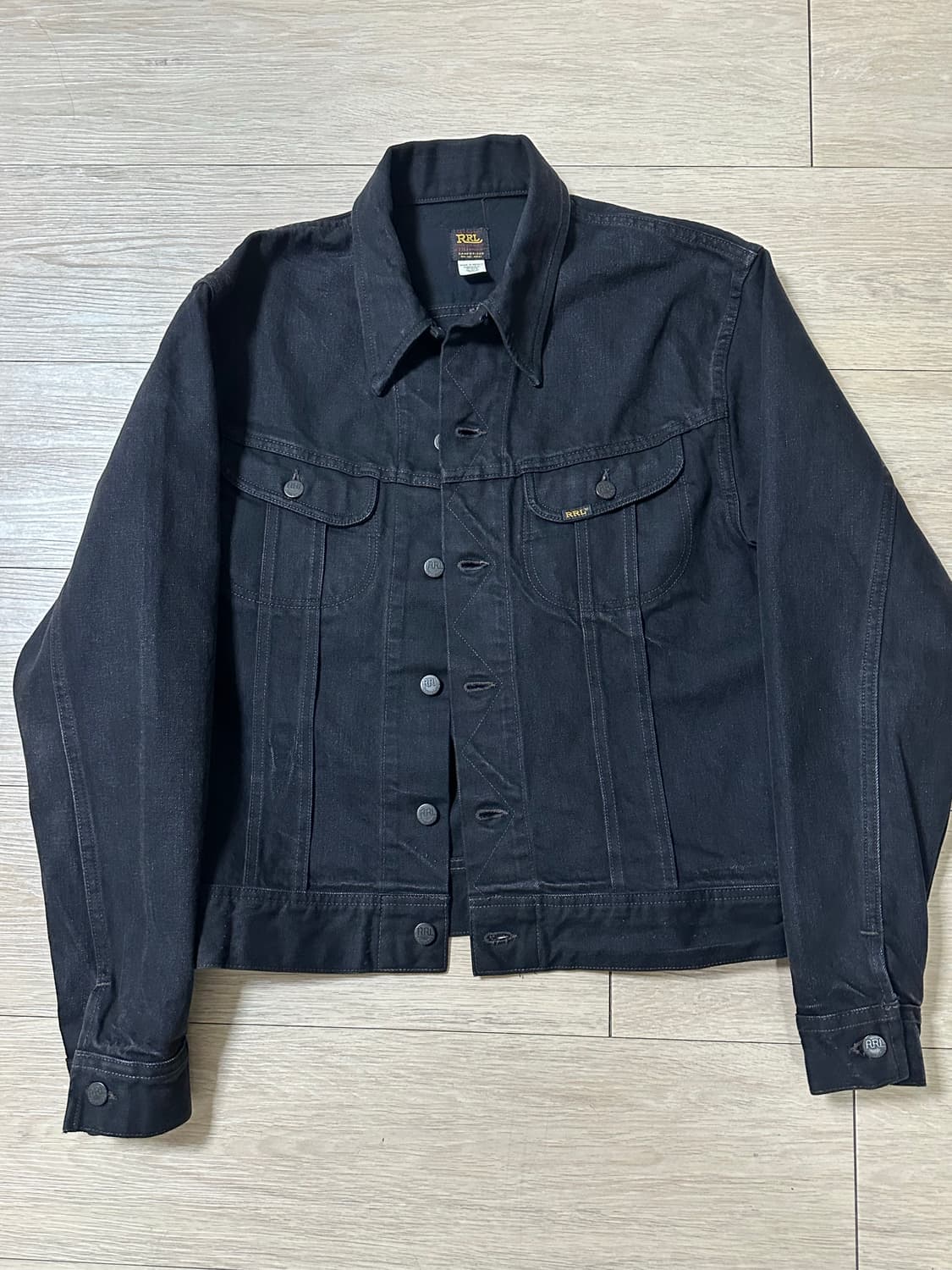 더블알엘 데님 트러커 재킷 블랙 L 사이즈 상품이미지1