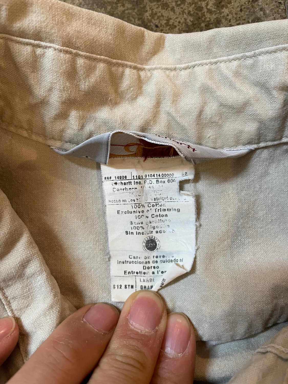 칼하트 레더 패치 워크 셔츠 연베이지 상품이미지6