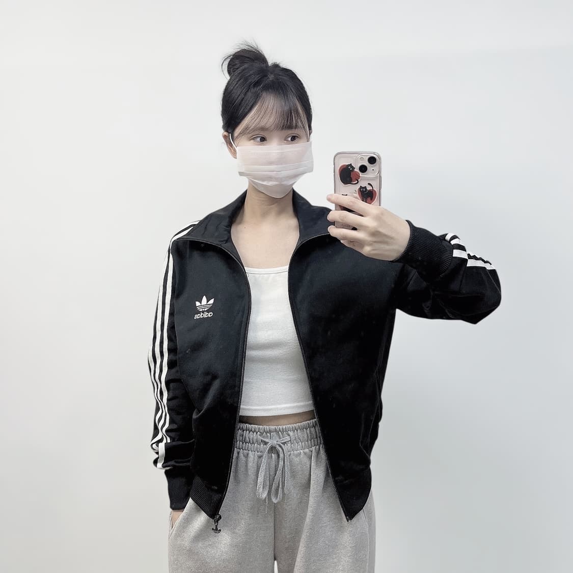 아디다스 파이어버드 트랙탑 져지 블랙 화이트 상품이미지1