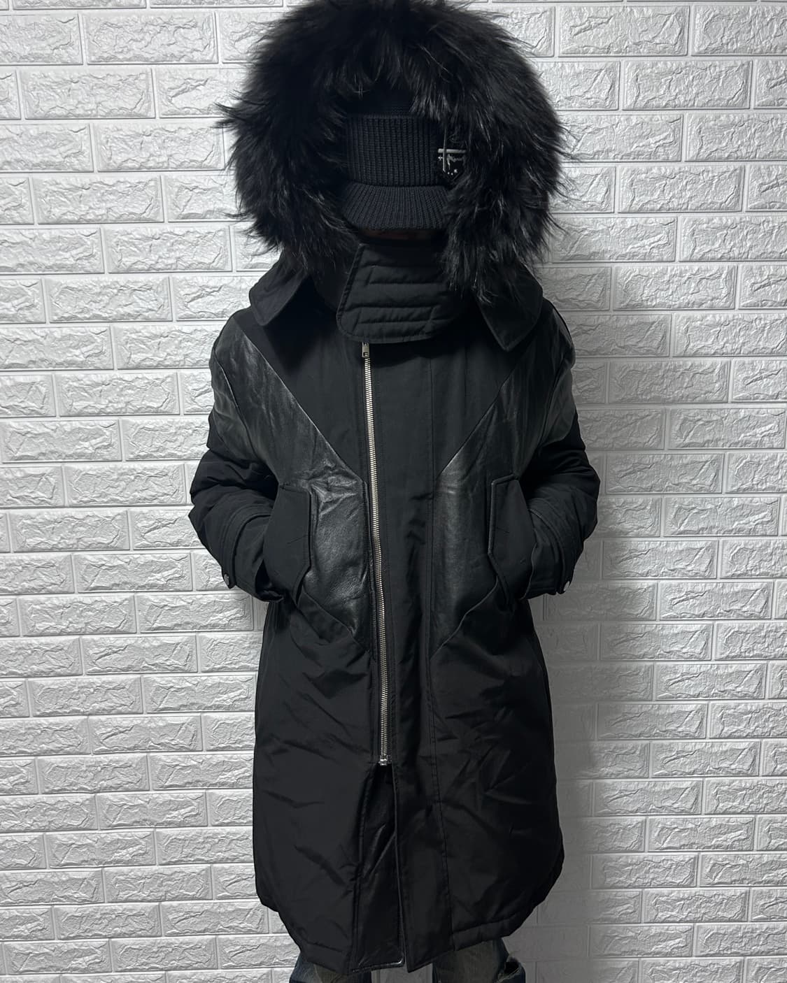 시스템 사무라이 후드 레더 패디드 자켓 상품이미지2