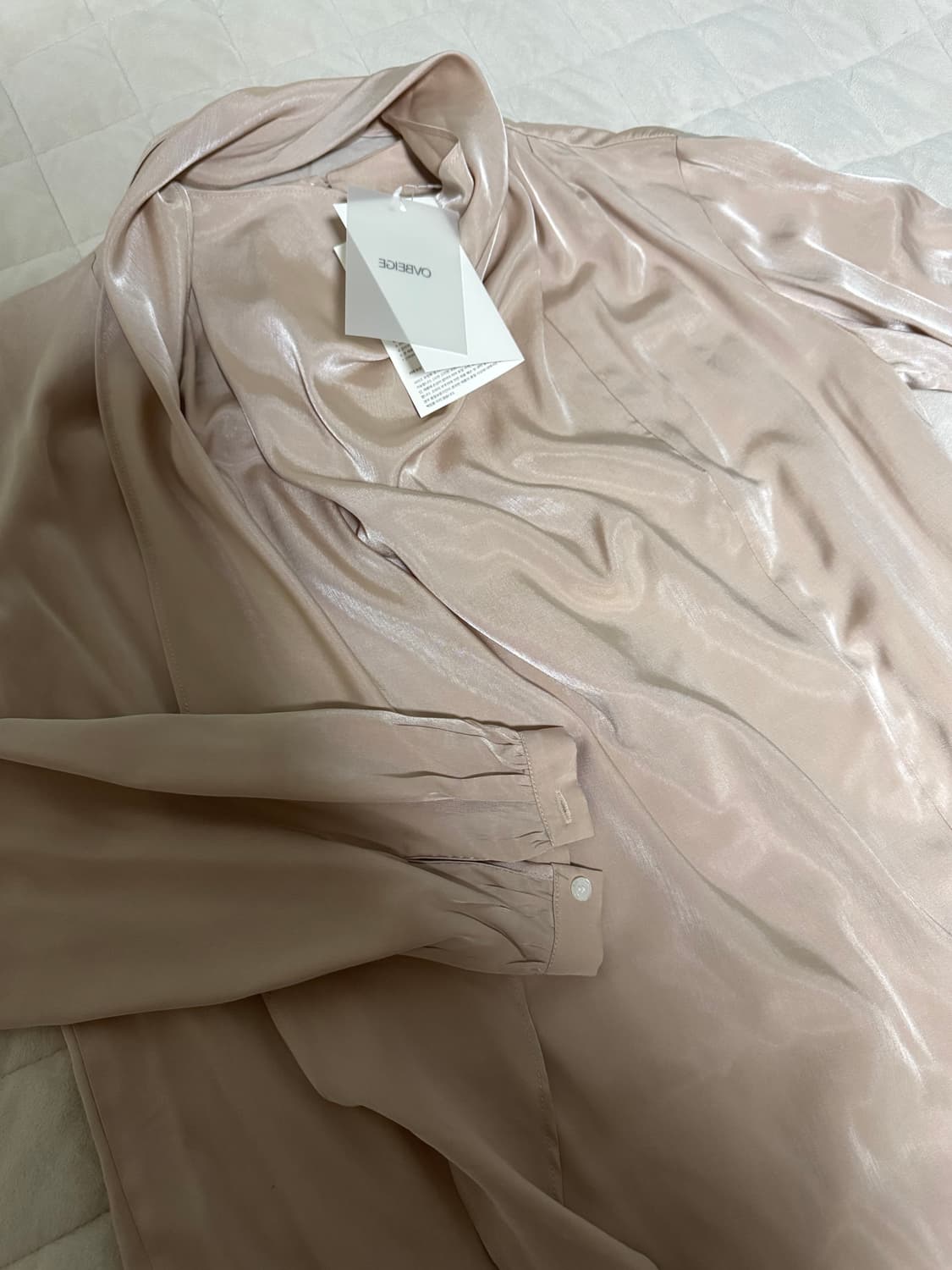 (원가14.9)오브베이지 26ss vine drape tie blouse 상품이미지3