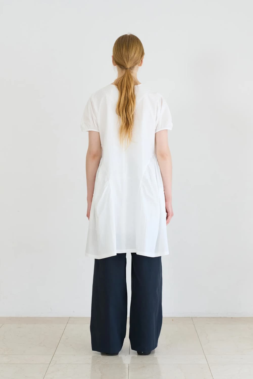 pesto | cap sleeve shirring dress white 상품이미지4