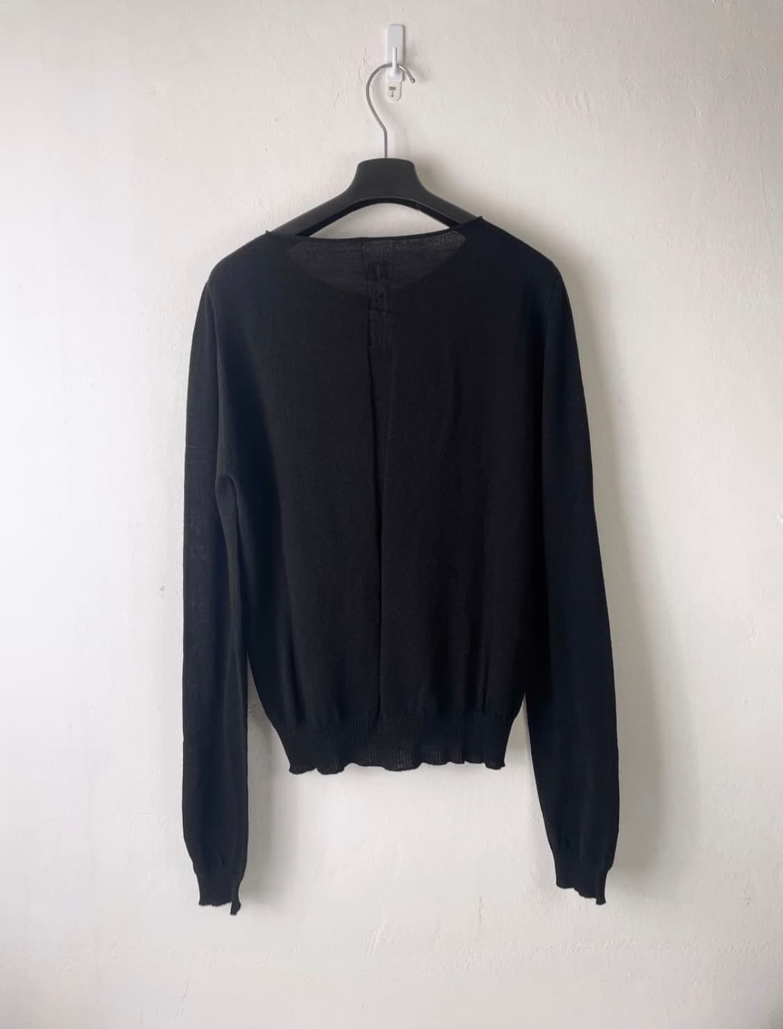 (판매완료)릭 오웬스 여성 블랙 바이커 라운드 넥 니트 상품이미지3