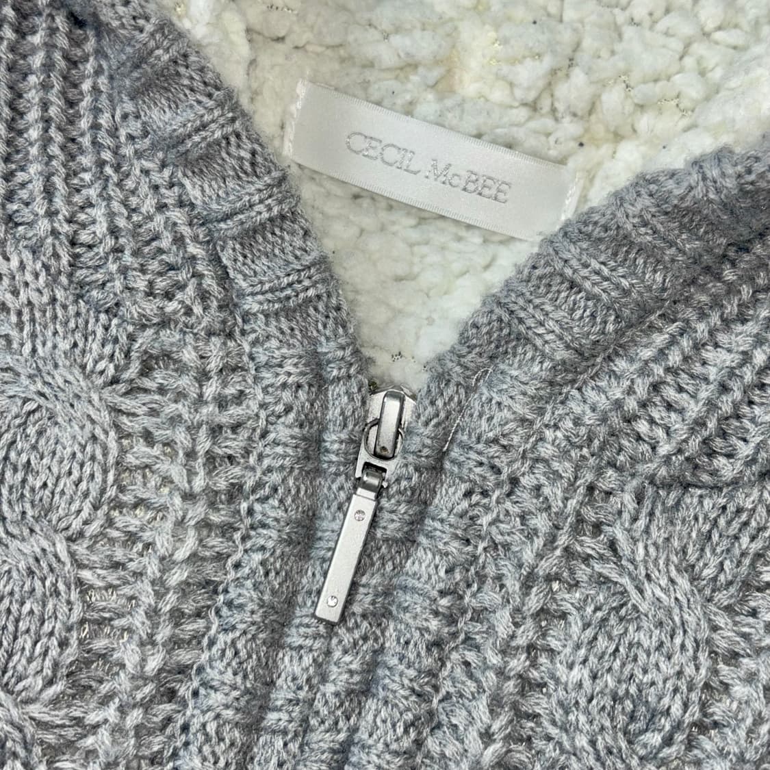 [Cecil McBee] 세실 맥비 니트 후드 집업 상품이미지2