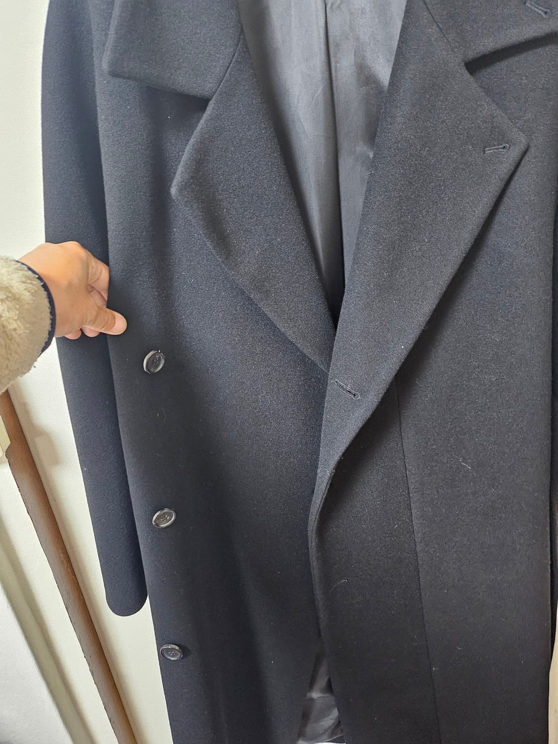 시스템 캐시미어 롱코트 블랙 코트100(오바) 상품이미지2