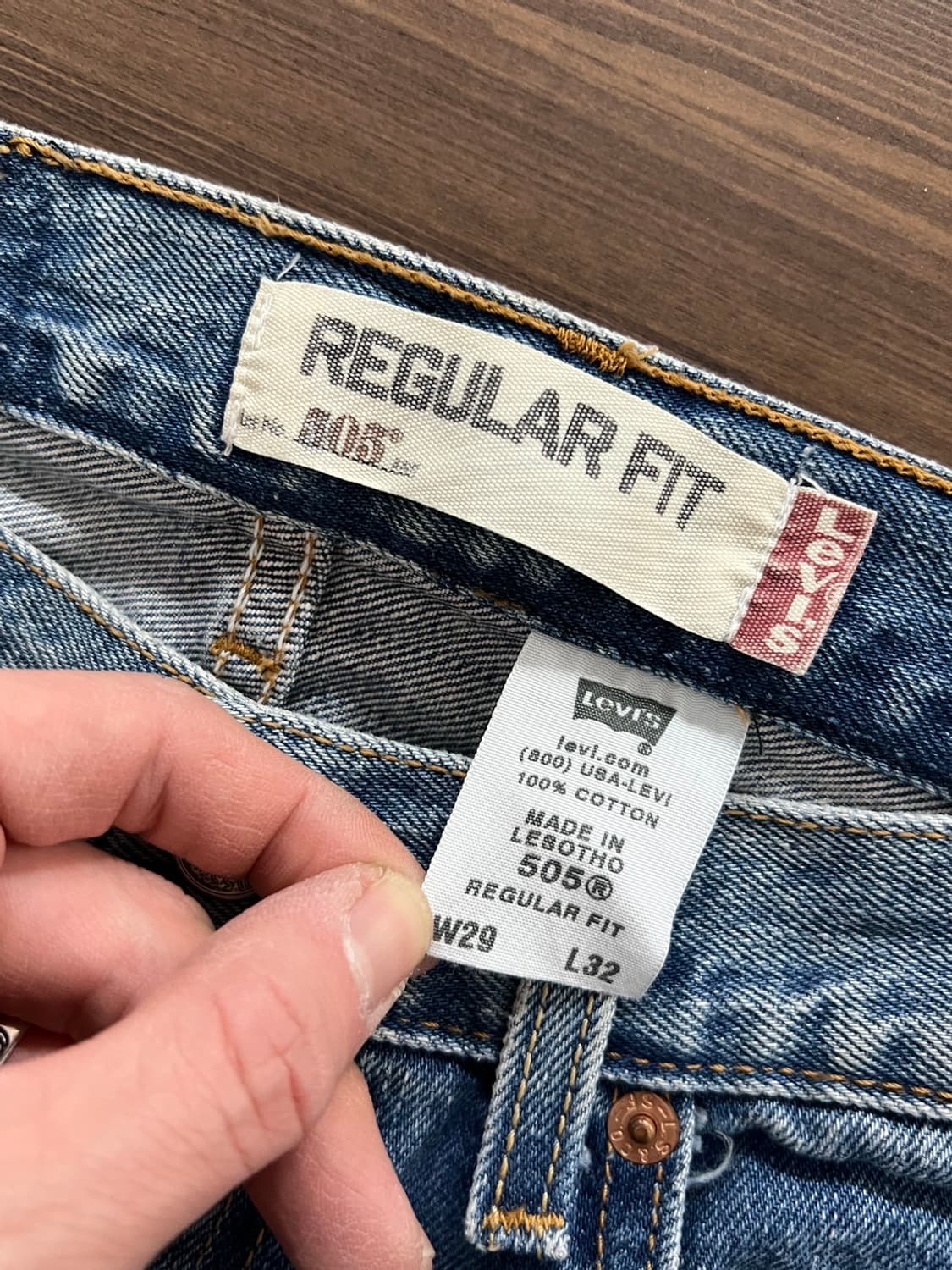 00s 리바이스 505 레귤러핏 연청 데님 팬츠  상품이미지5
