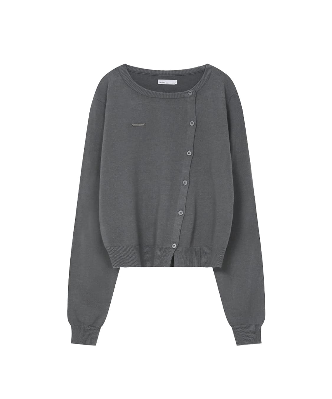 미세키서울 Unbalanced knit cardigan 가디건 차콜 상품이미지1