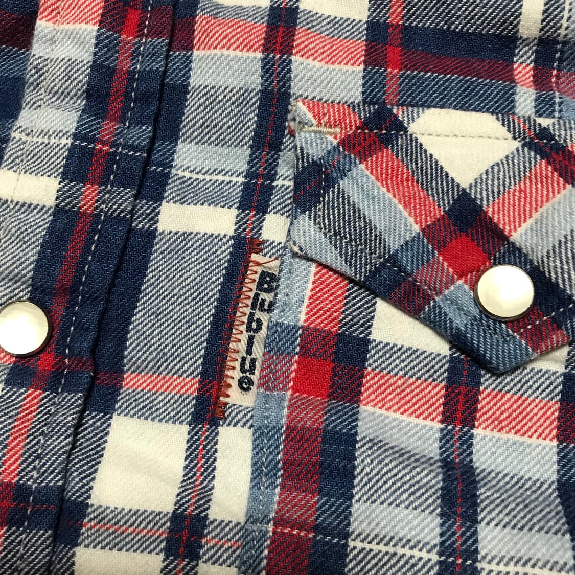90-00s 재팬 블루 블루 재팬 인디고 다이 웨스턴 체크셔츠 상품이미지3