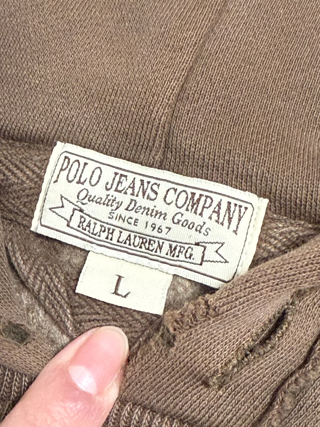 폴로진스 레터링 초코 후드티 상품이미지2