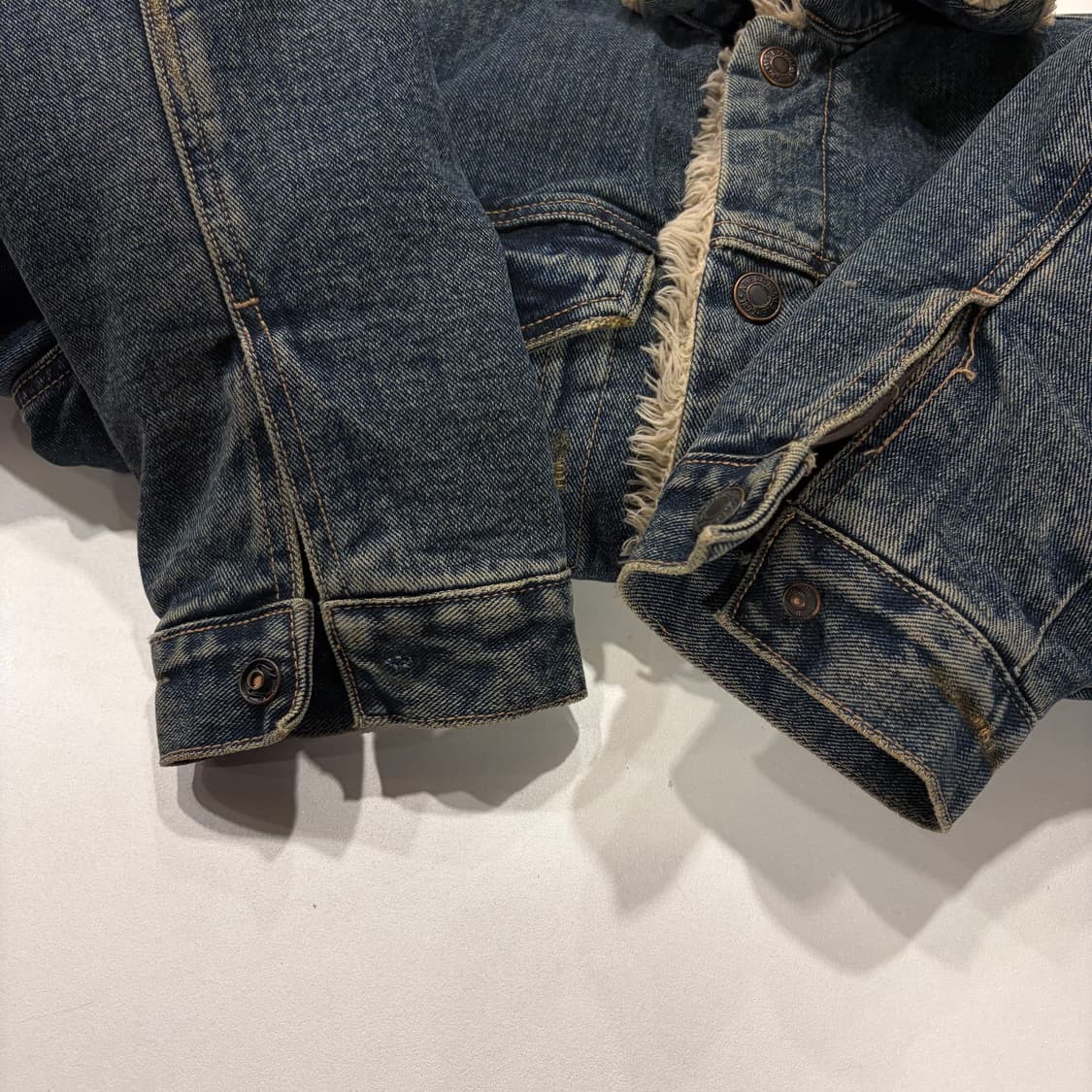 [L] 아베크롬비 워싱 데님 쉐르파 자켓 C950 상품이미지5